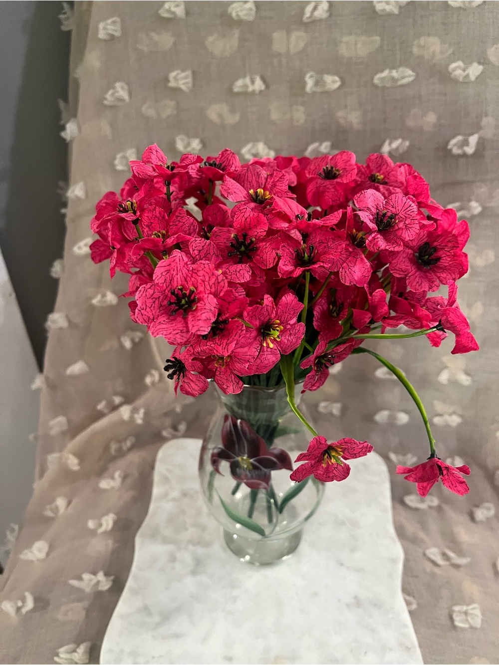 Outdoor artificial Bright Pink Artificial Flowers - Home Accents